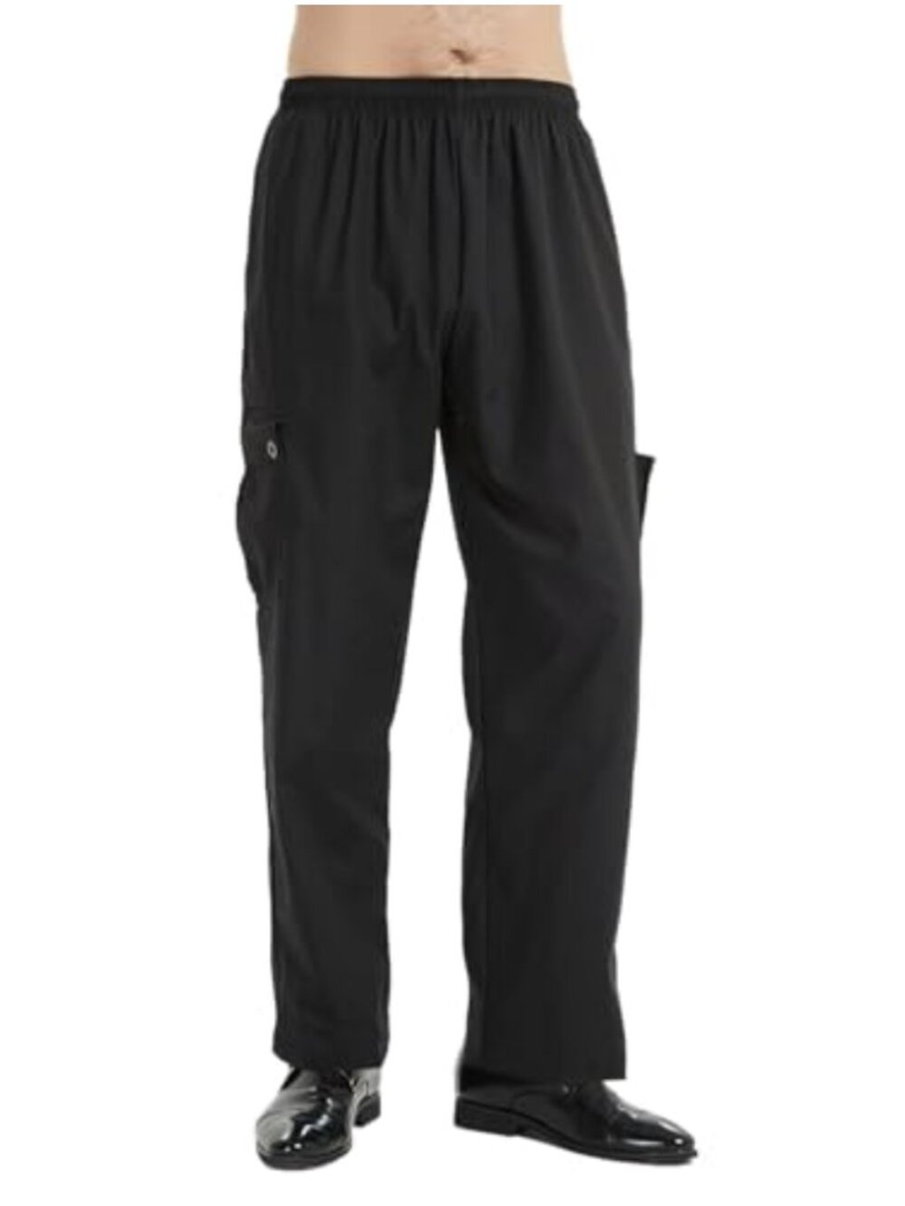 Baggy Chef Pant Elastic Waist Drawstring Restaurant Work Pants Polyester Cotton